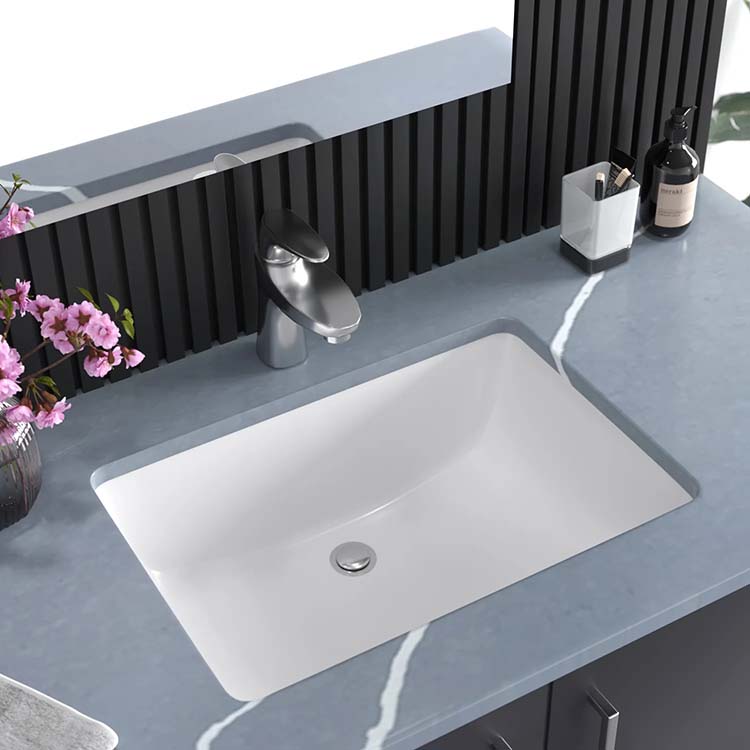 PL-3099 White Porcelain Undermount Bathroom Sink 18" x 13" x 6"