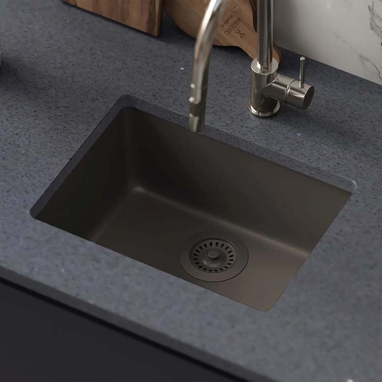 PL-350 Mocha Granite Composite Undermount Kitchen Sink 19.75" x 14.86" x 6.69"