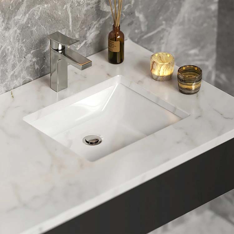 PL-3639 ADA Compliant White Porcelain Undermount Bathroom Sink 14 1/2" x 11 1/2" x 3 3/8"