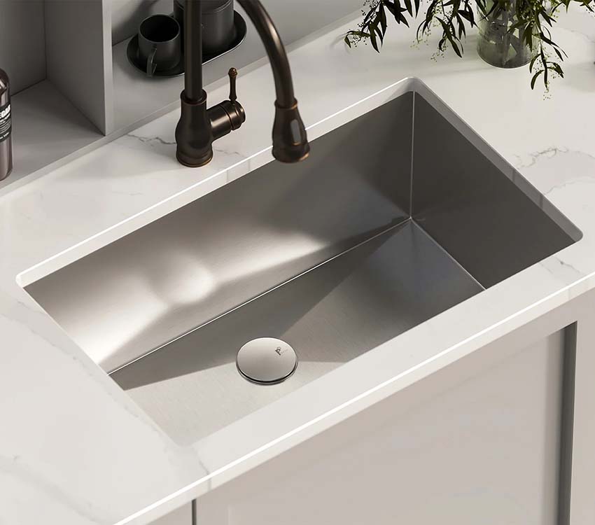 PL-HA109 R0 Handmade Stainless Steel Undermount Sink with Zero Radius Corners