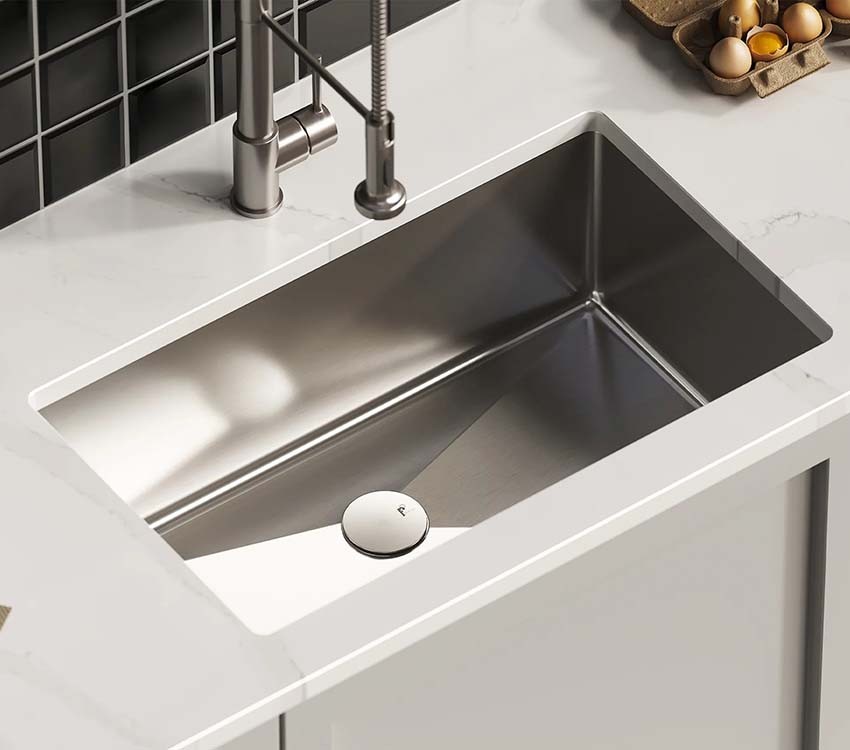 PL-HA109 R15 Handmade Stainless Steel Undermount Sink with Micro Radius Corners