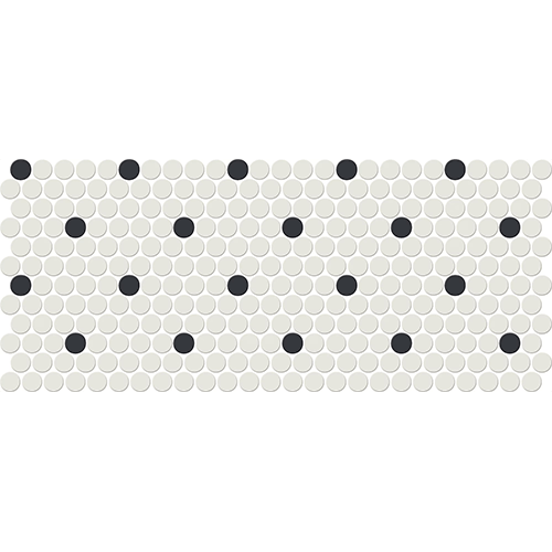 Keystones Penny Rounds Retro Arctic White/Black 10" x 22"