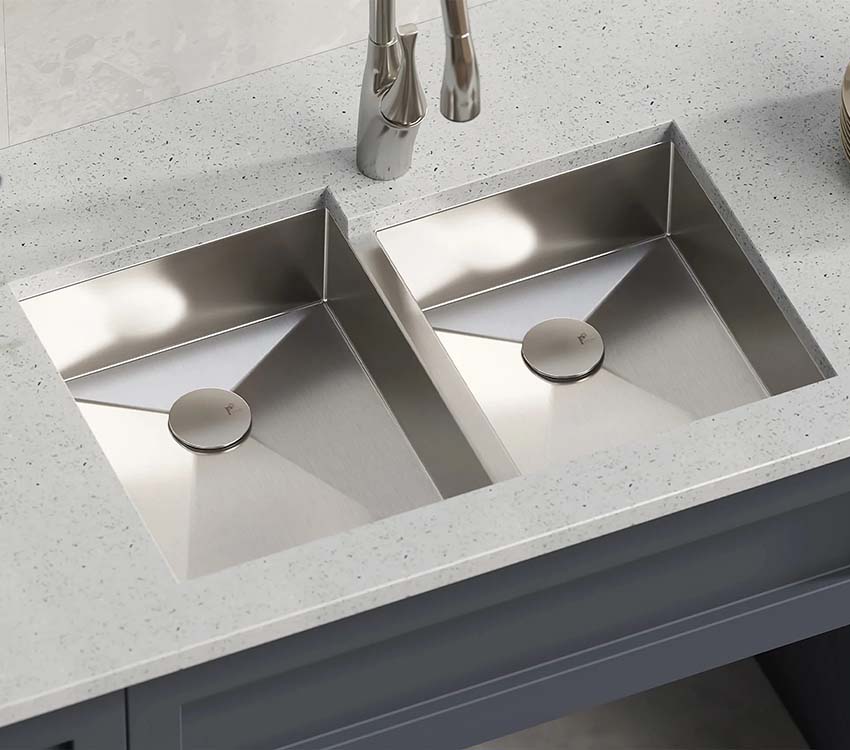 PL-HA126 ADA Compliant Handmade 18 Gauge Stainless Steel Undermount Kitchen Sink with Zero Radius Corners