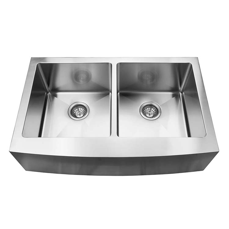 PL-HA128_D PL-HA128 R15 16g Handmade 16 Gauge Stainless Steel Farmhouse Kitchen Sink with Micro Radius Corners