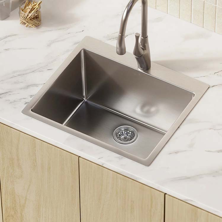 PL-LS2522 Handmade 16 Gauge Stainless Steel Laundry Sink with Micro Radius Corners