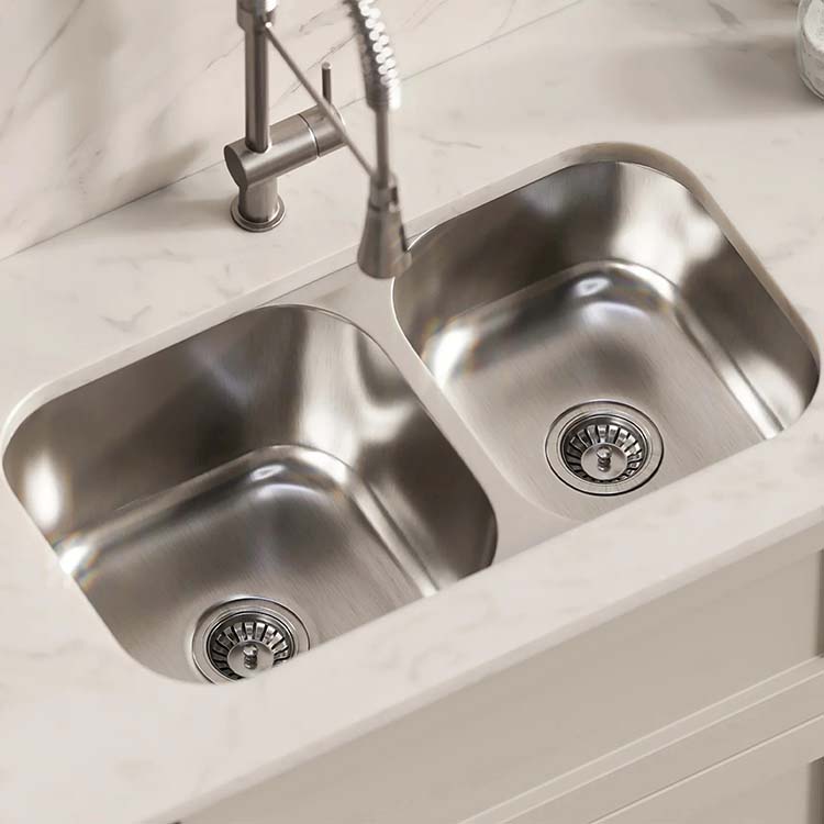 PL-VP6040 16/18 Gauge Stainless Steel Double Bowl Undermount Kitchen Sink