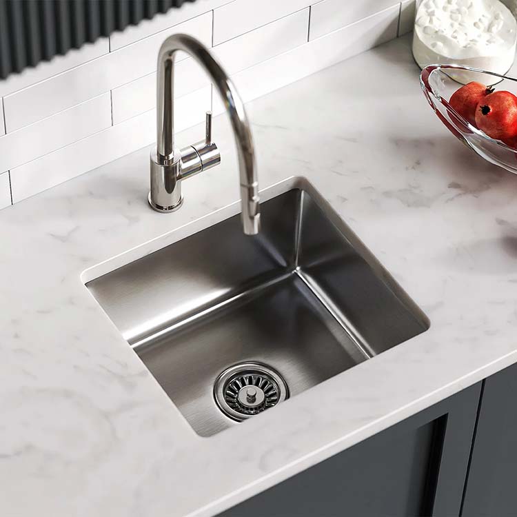 PL-VR1816 R20 18 Gauge Stainless Steel Undermount Kitchen Sink 18" x 16" with Low Radius Corners