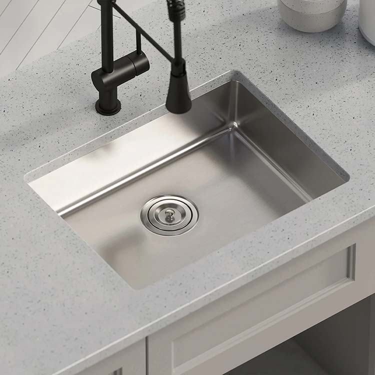 PL-VR2318 ADA Compliant 18 Gauge Stainless Steel Undermount Kitchen Sink 23" x 18" with Low Radius Corners