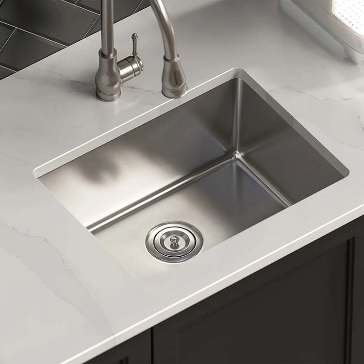 PL-VR2318 R20 18 Gauge Stainless Steel Undermount Kitchen Sink 23" x18" with Low Radius Corner
