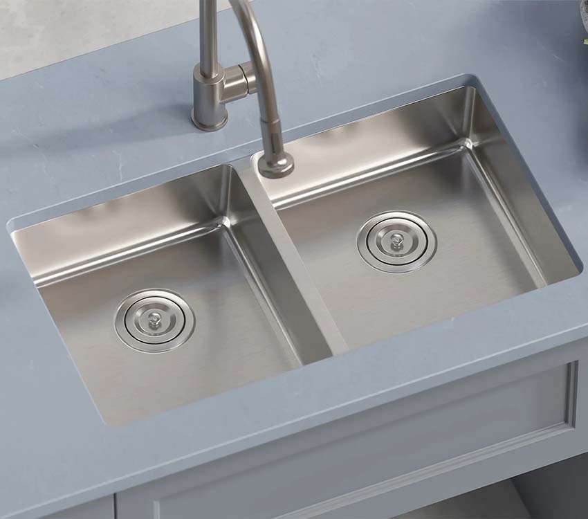 PL-VR5050 ADA Compliant 18 Gauge Stainless Steel Undermount Kitchen Sink 31" x 18" with Low Radius Corners