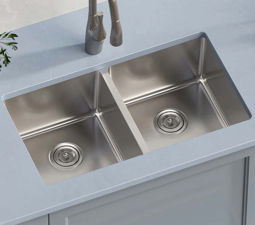 PL-VR5050 18 Gauge Stainless Steel Undermount Kitchen Sink 31" x 18" with Low Radius Corners
