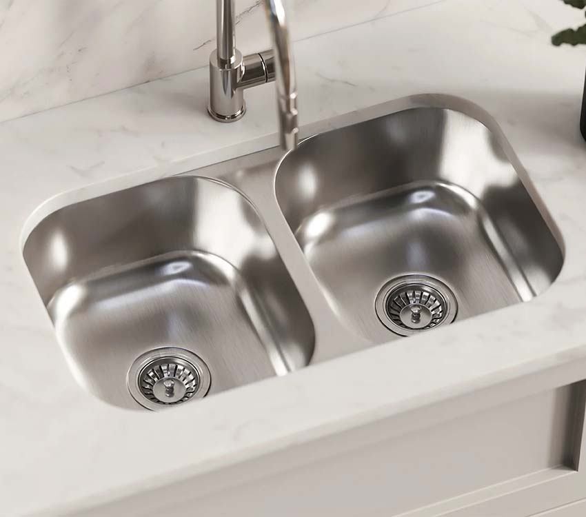 PL-VS4040 18 Gauge Stainless Steel Double Bowl Undermount Kitchen Sink