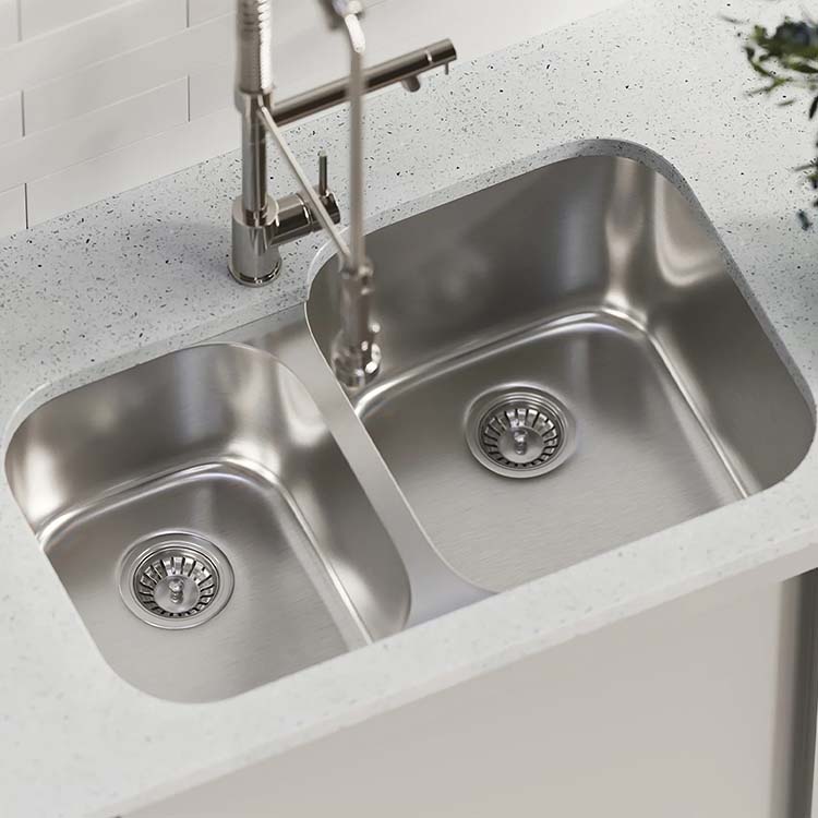 PL-VS4060 16/18 Gauge Stainless Steel Double Bowl Undermount Kitchen Sink