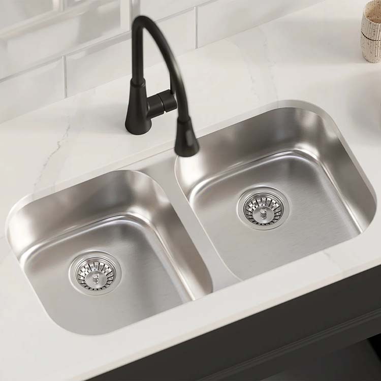 PL-VS5050 ADA Compliant 18 Gauge Stainless Steel Double Bowl Undermount Kitchen Sink