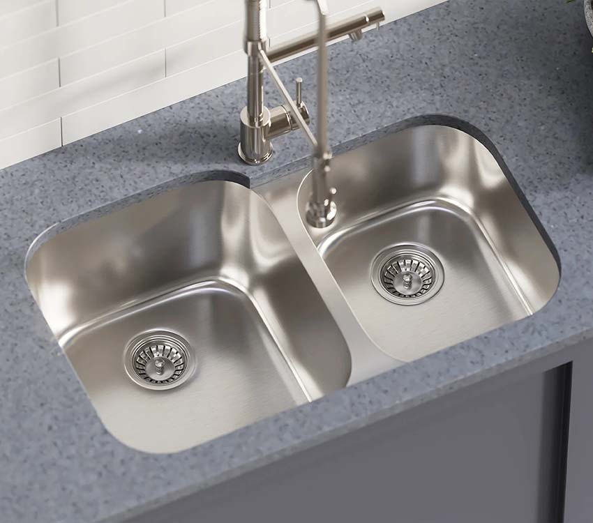PL-VS6040 16/18 Gauge Stainless Steel Double Bowl Undermount Kitchen Sink