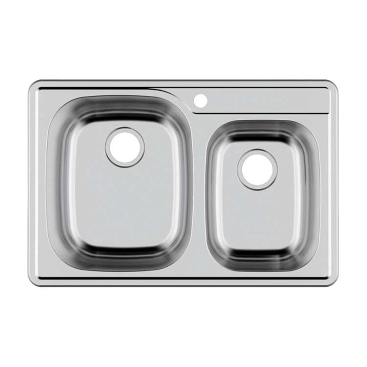 PL-VT6040_C PL-VT6040-1 18 Gauge Stainless Steel Double Bowl Topmount Kitchen Sink 33" x 22"
