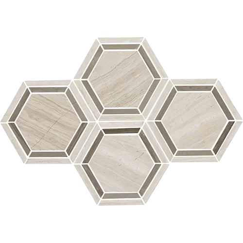 Limestone 2" Hex Chenille White 13" x 13"