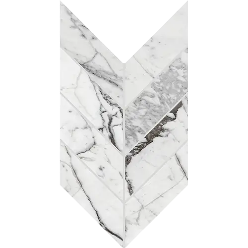Marble Attache Lavish Chevron Pearl Arabesque 7" x 14"