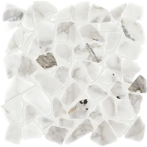 Marble Polished River Pebble Venetian Calacatta 12" x 12"