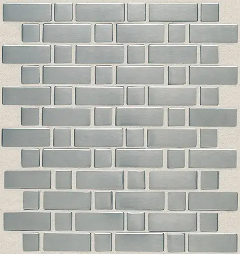 Metallica Basketweave Brushed Stainless Steel 12" x 12"