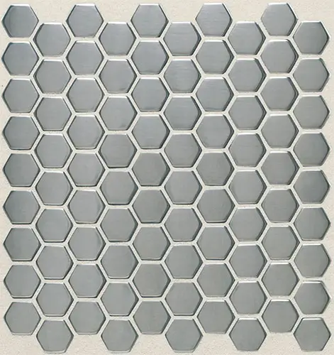Metallica Hexagon Brushed Stainless Steel 12" x 12"