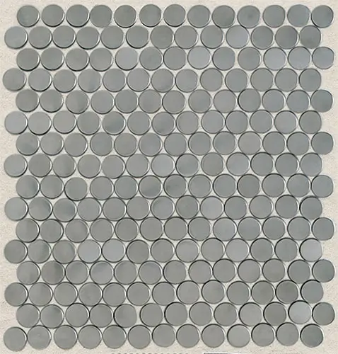 Metallica Penny Rounds Brushed Stainless Steel 12" x 12"