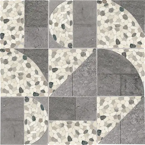 Pebble Oasis Art Deco Coal 12" x 12"