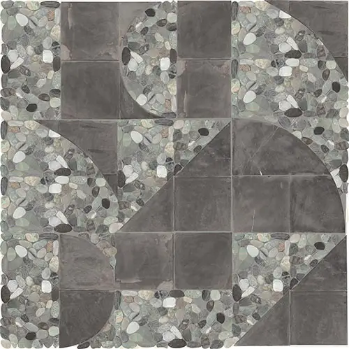 Pebble Oasis Art Deco Coastal 12" x 12"