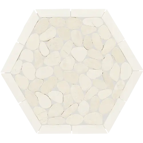Pebble Oasis Framed Hex Icicle 12" x 10"