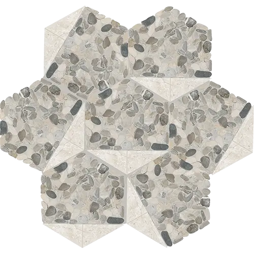 Pebble Oasis Tri Hex Coal 12" x 10"
