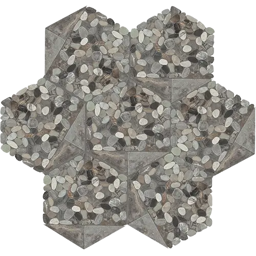 Pebble Oasis Tri Hex Coastal 12" x 10"