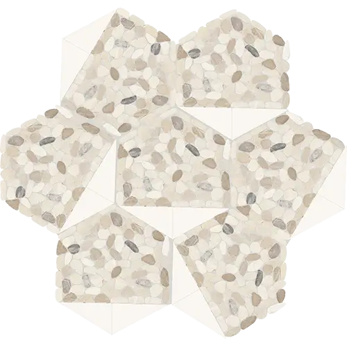 Pebble Oasis Tri Hex Seashell 12" x 10"