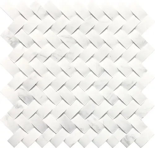 Stone A La Mod Basketweave Contempo White 12" x 12"