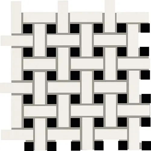 Color Story Matte Basketweave White Black 12" x 12"