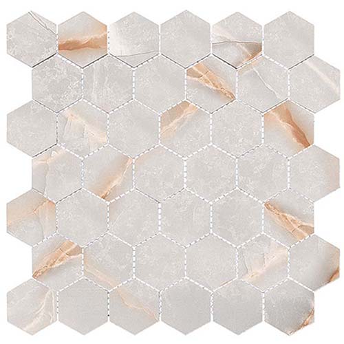 Porcelain Mosaic tile in Harmonic Sonata DCOF Matte Hex Mosaic