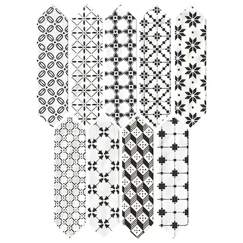 Stagecraft Glossy Deco Ensemble Black Mix 3" x 12"