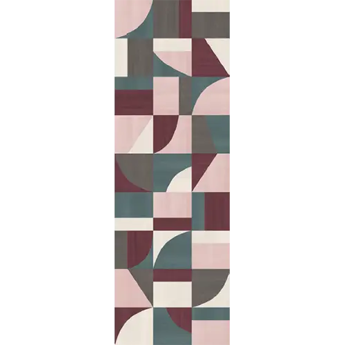 Stare Eclettica Geometric Cream/Taupe/Sage/Purple 15" x 48"