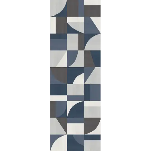 Stare Eclettica Geometric White/Anthracite/Blue 15" x 48"