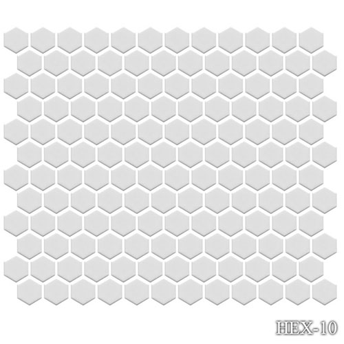 Hex in White Matte Tile