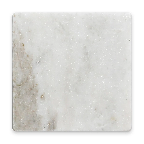 Avant Garde Daphne White 4" x 4" Modern Tumbled Square