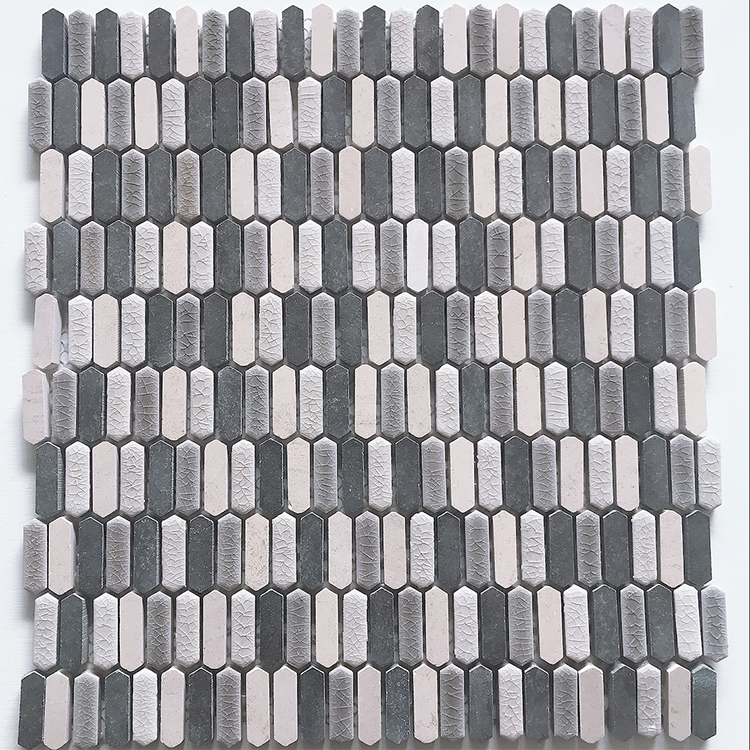 Ceramic/Natural Stone Mosaic tile in Cityscape Micro Picket Ashford Glossy