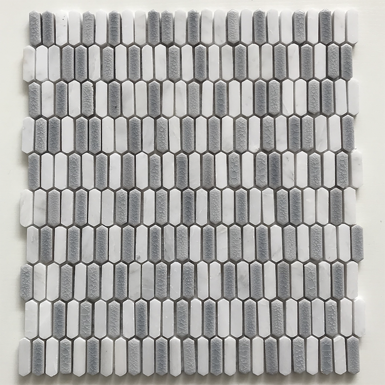Ceramic/Natural Stone Mosaic tile in Cityscape Micro Picket Ryland Glossy