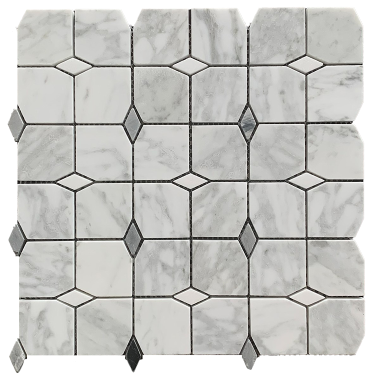 Natural Stone Mosaic tile in Classic Series Octagon Carrera Polished