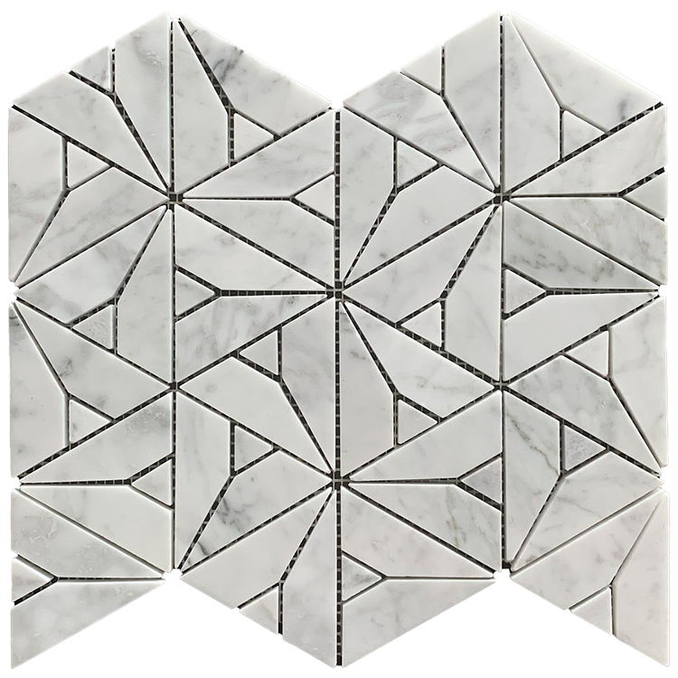 Natural Stone Mosaic tile in Classic Series Triangle Carrera