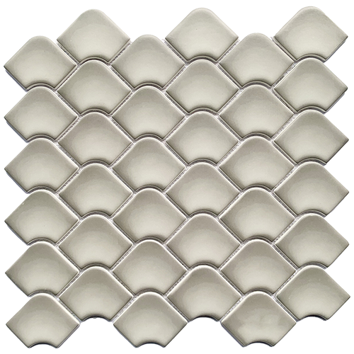 Glass Mosaic tile in Contemporary Series Fan Griege Matte