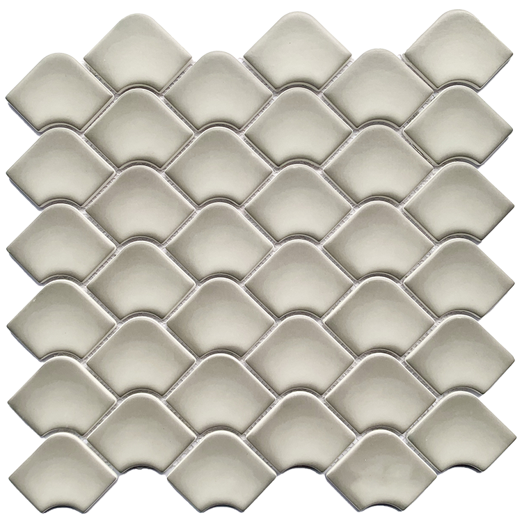 Glass Mosaic tile in Contemporary Series Fan Griege Matte