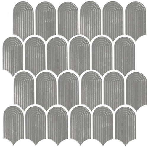 Glass Mosaic tile in Inspiration Series Elongated Fan Homespun Matte