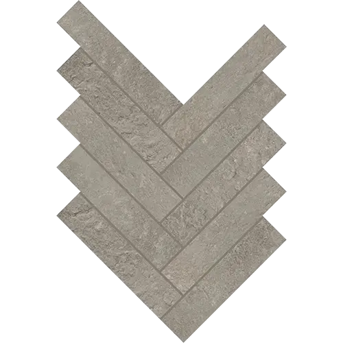 Rekindle Herringbone Medium Grey 7" x 4"
