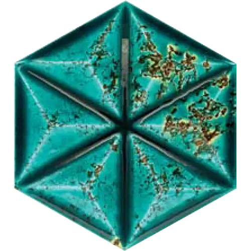 Stare Fyre Hex Emerald Green 7" x 7"
