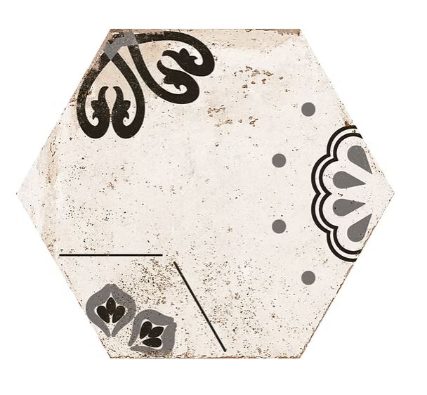 Castellon Nora Gris 9"x10" hexagon